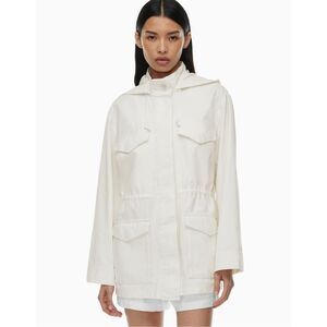 The Group Babaton White Military Utility Nook Jacket Size Small Pockets Button U